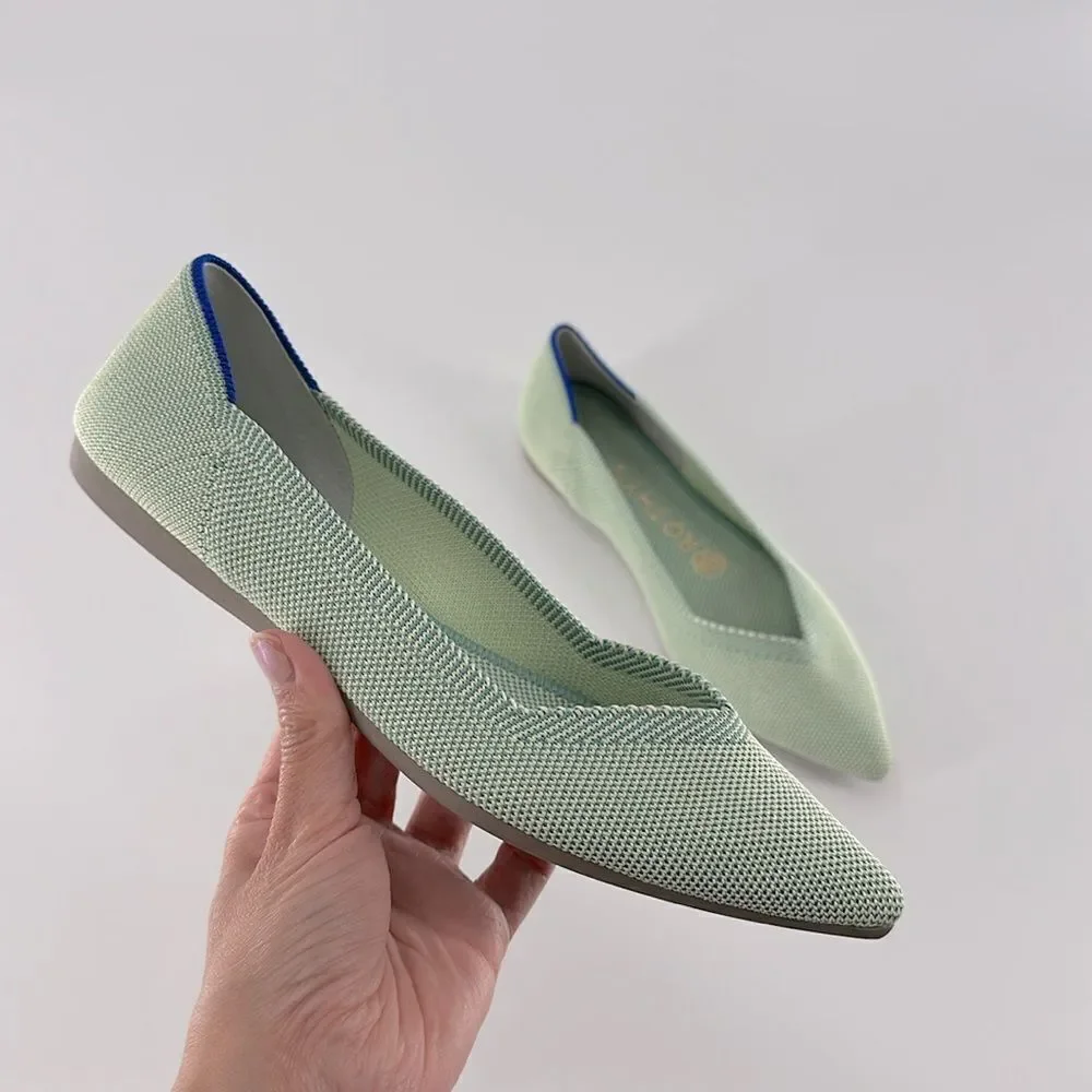Rothy's The Point Mint Green Ballet Flats Size 6.5